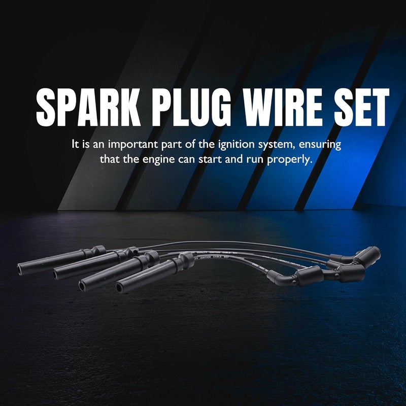 OXCANO 55400 Ignition Spark Plug Wires Set of 4 Compatible with Chevrolet Aveo 2004-2018, Aveo5 2006-2008, Daewoo Lanos 1999-2002, Pontiac Wave 2005-2008, Wave5 2005-2007, Suzuki Swift+ 2004-2007 - Image 4